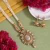 Gold Color Matte Gold Rajwadi Temple Necklace Set (TPLN708GLD)