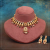 Rani & Green Color Matte Gold Rajwadi Temple Necklace Set (TPLN712RNIGRN)