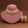 Rani & Green Color Choker Matte Gold Rajwadi Temple Necklace Set (TPLN715RNIGRN)