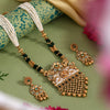 Green Color Matte Gold Rajwadi Temple Necklace Set (TPLN716GRN)