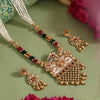 Rani & Green Color Matte Gold Rajwadi Temple Necklace Set (TPLN716RNIGRN)