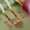 Rani Color Matte Gold Rajwadi Temple Necklace Set (TPLN716RNI)