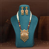 Rani Color Matte Gold Rajwadi Temple Necklace Set (TPLN716RNI)