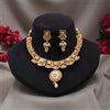 Gold Color Meena Work Matte Gold Rajwadi Temple Necklace Set (TPLN718GLD)