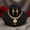 Gold Color Matte Gold Rajwadi Temple Necklace Set (TPLN719GLD)