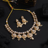 Gold Color Matte Gold Rajwadi Temple Necklace Set (TPLN723GLD)