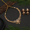 Gold Color Matte Gold Rajwadi Temple Necklace Set (TPLN726GLD)