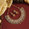 Rani & Green Color Matte Gold Rajwadi Temple Necklace Set (TPLN727RNIGRN)