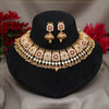 Rani Color Matte Gold Rajwadi Temple Necklace Set (TPLN727RNI)