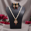 Rani & Green Color Meena Work Matte Gold Rajwadi Temple Necklace Set (TPLN731RNIGRN)