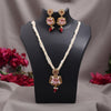 Rani Color Meena Work Matte Gold Rajwadi Temple Necklace Set (TPLN731RNI)