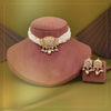 Gold Color Choker Matte Gold Rajwadi Temple Necklace Set