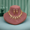 Rani Color Matte Gold Rajwadi Temple Necklace Set