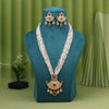 Rani Color Matte Gold Rajwadi Temple Necklace Set