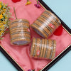 Peach Color 3 Set Of Thread Work Bangles Combo Size: 2.4, 2.6, 2.8 (TRB109CMB)