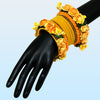 Yellow Color Rose Floral Bangles Set Size: 2.4 (TRB112YLW-2.4)