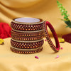 Maroon Color 3 Set Of Thread Work Bangles Combo Size: 2.4, 2.6, 2.8 (TRB113CMB)