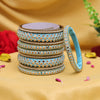 Sky Blue Color 3 Set Of Thread Work Bangles Combo Size: 2.4, 2.6, 2.8 (TRB116CMB)