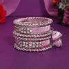 Pink Color Thread Bangle Set: 2.4 (TRB170PNK-2.4)