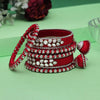 Red Color Thread Bangle Set: 2.6 (TRB170RED-2.6)