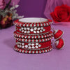 Red Color Thread Bangle Set: 2.6 (TRB170RED-2.6)