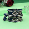 Turquoise Blue Color Thread Bangle Set: 2.6 (TRB170TBLU-2.6)