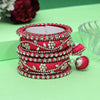 Gajari Color Thread Bangle Set: 2.6 (TRB171DPCH-2.6)