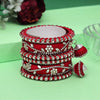 Red Color Thread Bangle Set: 2.6 (TRB171RED-2.6)