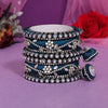 Turquoise Blue Color Thread Bangle Set: 2.4 (TRB171TBLU-2.4)