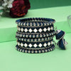 Turquoise Blue Color Thread Bangle Set: 2.6 (TRB173TBLU-2.6)