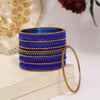 Blue Color Velvet Work Bangle Set: 2.6 (TRB177BLU-2.6)