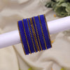 Blue Color Velvet Work Bangle Set: 2.8 (TRB177BLU-2.8)