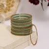 Pista Green Color Velvet Work Bangle Set: 2.8 (TRB177PGRN-2.8)