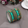 Bottle Green Color Thread Bangle Set: 2.12 (TRB179BGRN-2.12)