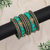 Bottle Green Color Thread Bangle Set: 2.12 (TRB179BGRN-2.12)