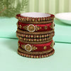 Maroon Color Thread Bangle Set: 2.4 (TRB179MRN-2.4)