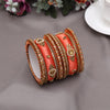 Peach Color Thread Bangle Set: 2.10 (TRB179PCH-2.10)