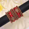 Red Color Thread Bangle Set: 2.4 (TRB179RED-2.4)