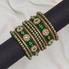 Green Color Thread Bangle Set: 2.10 (TRB180DGRN-2.10)