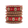 Gajri Color Thread Bangle Set: 2.10 (TRB180DPCH-2.10)