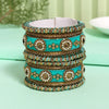 Light Green Color Velvet Work Bangle Set: 2.4 (TRB180LGRN-2.4)