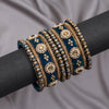 Turquoise Blue Color Thread Bangle Set: 2.10 (TRB180TBLU-2.10)