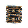 Turquoise Blue Color Thread Bangle Set: 2.10 (TRB180TBLU-2.10)