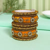 Yellow Color Velvet Work Bangle Set: 2.4 (TRB180YLW-2.4)