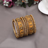 Cream Color Velvet Work Bangle Set: 2.10 (TRB181CRM-2.10)