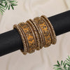 Cream Color Velvet Work Bangle Set: 2.10 (TRB181CRM-2.10)