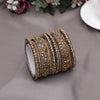 Grey Color Velvet Work Bangle Set: 2.10 (TRB181GRY-2.10)