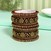 Maroon Color Velvet Work Bangle Set: 2.4 (TRB181MRN-2.4)