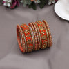 Peach Color Velvet Work Bangle Set: 2.10 (TRB181PCH-2.10)