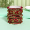 Rani Color Velvet Work Bangle Set: 2.4 (TRB181RNI-2.4)